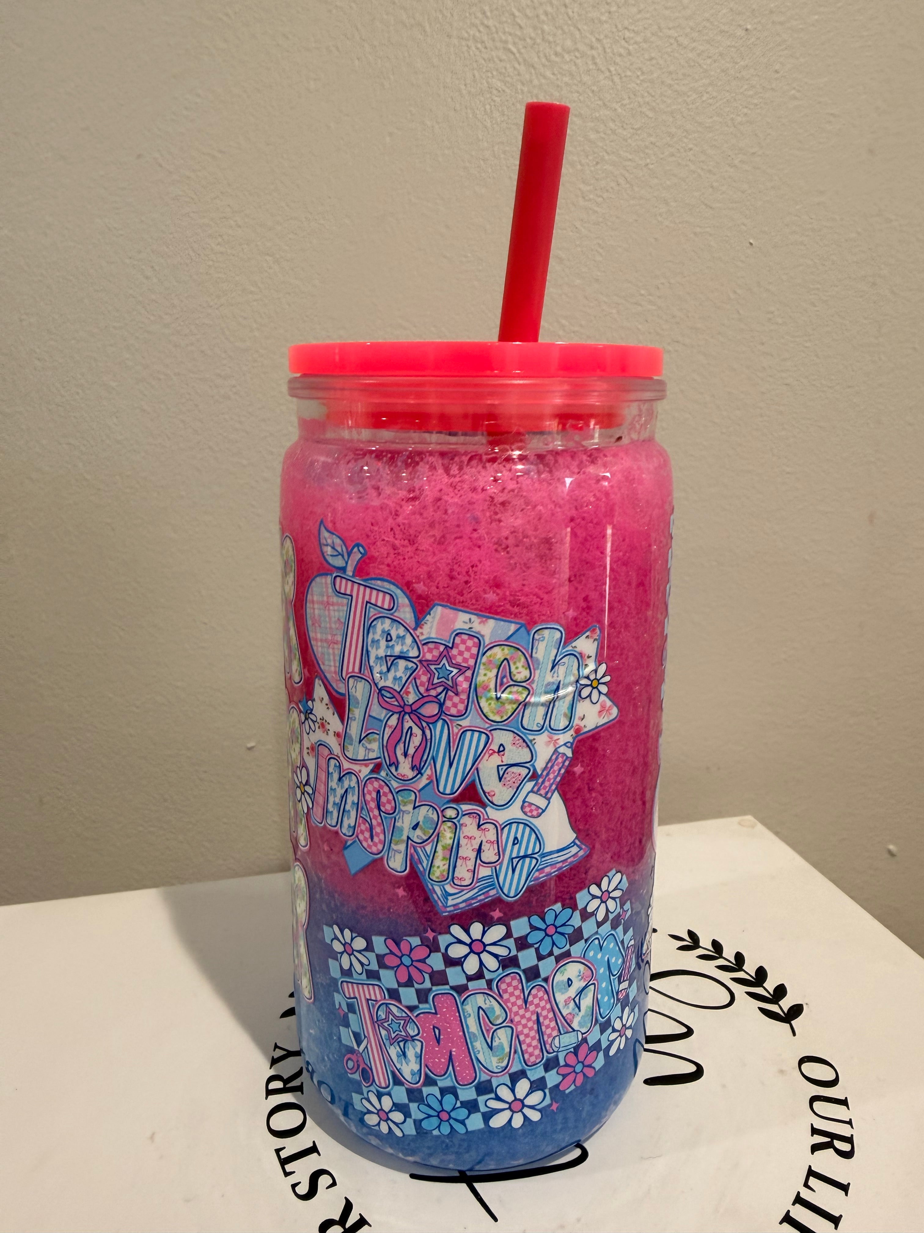 “Teacher Snow Globe Tumbler”