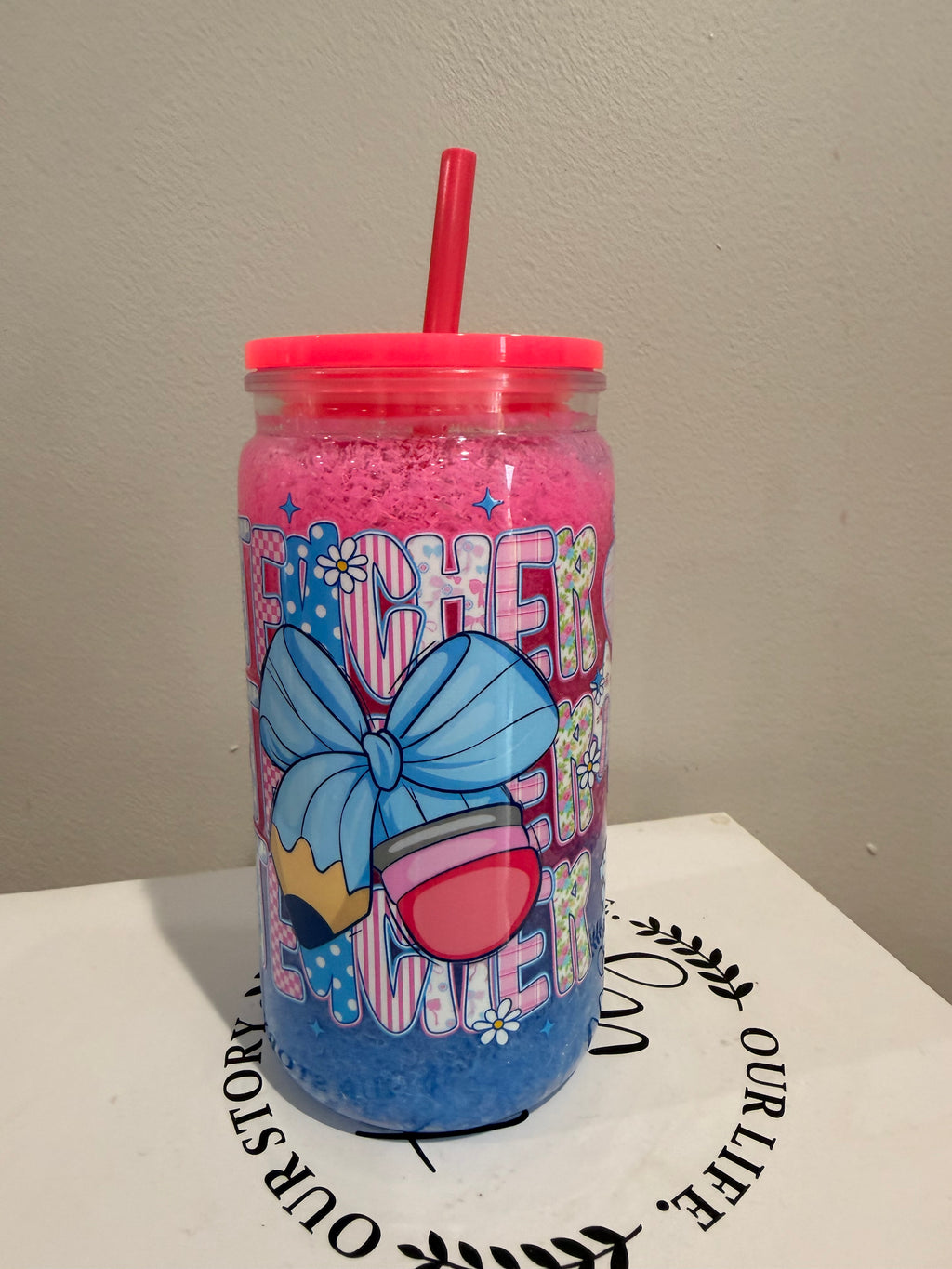 “Teacher Snow Globe Tumbler”